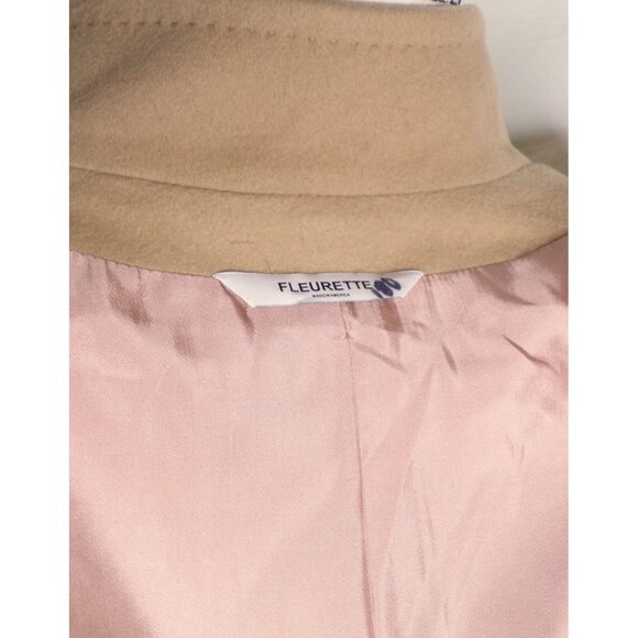 🆕FLEURETTE Dawn Wool Stand Collar Car Coat Camel Tan 10 - Picture 15 of 16